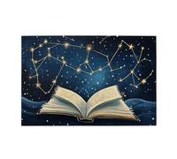 Cafemira 1000 Piece Adult Wooden Jigsaw Puzzle,Open Book Under Starry Sky,Every Piece Is Unique,Exercise Hands On Skills & Thinking,Complete With Family Friend,Forget The Troubles Of Life
