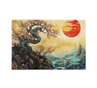 Cafemira 1000 Piece Adult Wooden Jigsaw Puzzle,The Big Snake On The Tree,Exercise Hands On Ability And Thinking Patience,Ideal For Party Game Nights,Pieces Fit Together Perfectly,Vibrant Design