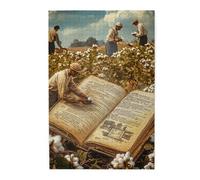 Cafemira 1000 Piece Wooden Jigsaw Puzzle For Adults,Workers Picking Cotton Fields&Old Book,Exercise Your Hands On Skills,Every Piece Is Unique,Relieve Stress And Enjoy The Fun Of Solving