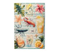Cafemira 1000 Piece Wooden Jigsaw Puzzle,various postage stamps with sea life,Stunning Artwork,Creative Activity Hobbies for Adults,Stress relieving pleasure,Great for Relaxation &Display