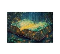 Cafemira 1000 Pieces Wooden Jigsaw Puzzle,Enchanted Open Book,Magical Glow Fantasy Scene,puzzles for Adults,Relieve Stress and Enjoy the Fun of Solving,Exercise your hands on skills
