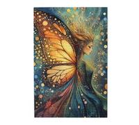 Cafemira 1000 Pieces Wooden Jigsaw Puzzle,Ethereal Butterfly Maiden,Delicate Wings And Feminine Grace,For Adults,Relax And Enjoy The Fun Of Solving,Exercise Hands On Skills And Thinking