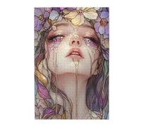 Cafemira 1000 Pieces Wooden Jigsaw Puzzle For Adults,A Beautiful Celestial Goddess, In The Style Of Stained Glass,Every Piece Is Unique,Relieve Stress And Enjoy The Fun Of Solving Puzzles