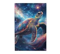 Cafemira 1000 Pieces Wooden Jigsaw Puzzle For Adults,A Majestic Sea Turtle Gracefully Glides Through The Cosmic Waters,Relieve Stress& Enjoy The Fun Of Solving,Ideal For Relaxation And Family Fun