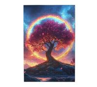 Cafemira 1000 Pieces Wooden Jigsaw Puzzle For Adults,Beautiful Trees And Glowing Halos,Relax And Enjoy The Fun Of Solving,Exercise Hands On Skills And Thinking.Great For Relaxation And Display