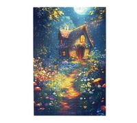 Cafemira 1000 Pieces Wooden Jigsaw Puzzle For Adults,Enchanted Forests With Magical Cottage,Exploratory Hobbies And Challenges,Hands On Assembly Of Your Home Decor Wall Art,Stunning Artwork
