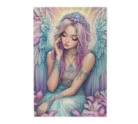 Cafemira 1000 Pieces Wooden jigsaw Puzzle for Adults,Enchanting Winged Woman,Relieve Stress& Enjoy the Fun of Solving,Vibrant Design,Suitable for Party Game Nights and Family Recreation