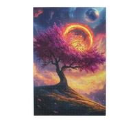 Cafemira 1000 Pieces Wooden Jigsaw Puzzle For Adults,The Beautiful Tree Is Surrounded By A Glowing Ring,Exploratory Hobbies And Challenges,Hands On Assembly Of Your Home Decor Wall Art