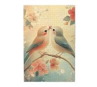 Cafemira 1000 Pieces Wooden Jigsaw Puzzle For Adults,Two Birds,One Kissing The Other,Relax And Enjoy The Fun Of Solving,Exercise Hands On Skills And Thinking,Ideal For Relaxation And Family Fun