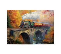 Cafemira 500 pcs jigsaw Puzzle for Adults,Steam Locomotive on Stone Arch Bridge,Wooden Puzzles,Relieve Stress and Enjoy the Fun of Solving,Ideal for Relaxation &Family Fun,Every Piece is Unique
