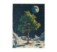 Cafemira 500 Pcs Whimsical Wooden jigsaw Puzzle,Planting Trees on The Moon,Relieve Stress &Enjoy the Fun of Solving,Creative Activity Hobbies for Adults,Stunning Artwork,Gifts for Friend Family