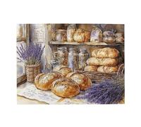 Cafemira 500 Pcs Wooden Adult Jigsaw Puzzle,Baguette And Dried Lavender Bundles,Challenging Brain Exercise,Relax And Enjoy The Fun Of Solving Puzzles,Great For Relaxation And Display