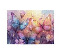 Cafemira 500 pcs Wooden Dreamlike Butterflies Jigsaw Puzzle,Adult puzzles game,Relieve Stress and Enjoy the Fun of Solving,Ideal for party game nights,Complete with family and friends