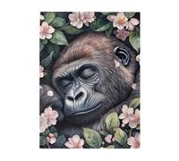 Cafemira 500 Pcs Wooden Jigsaw Puzzle,A Gorilla Sleeping In The Midst Of Blooming Cherry Blossoms,Exercise Hands On Skills And Thinking,Brainstorming For Stress Relief,Pleasure Both Body & Mind