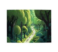 Cafemira 500 pcs Wooden Jigsaw Puzzle,A surreal illustration of a forests path,Creative Activity Hobbies for Adults,Exercise Hands on Skills &Thinking,Relax and Enjoy the Fun of Solving Puzzles