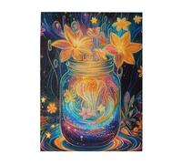 Cafemira 500 Pcs Wooden Jigsaw Puzzle,A whimsical still life,featuring glowing glass jar,Exercise Hands on Skills and Thinking,Brainstorming for Stress Relief,pleasure both body & mind
