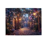 Cafemira 500 pcs Wooden Jigsaw Puzzle,Bubbles-Filled Night Street,Magical Evening Urban Scene,Vibrant Design,Adult puzzle game,Relax and Enjoy the Fun of Solving,Exercise your hands on skills