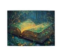 Cafemira 500 pcs Wooden Jigsaw Puzzle,Enchanted Open Book,Magical Glow Fantasy Scene,Vibrant Design,Adult puzzle game,Relax and Enjoy the Fun of Solving,Exercise your hands on skills