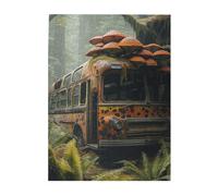Cafemira 500 pcs Wooden Jigsaw Puzzle for Adults,Forgotten Railway with Fungi,Relieve Stress and Enjoy the Fun of Solving,Exercise your hands on skills,Ideal for party game nights