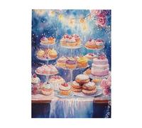Cafemira 500 pcs Wooden Jigsaw Puzzle,various fantasy pastries and desserts,Creative Activity Hobbies for Adults,Exercise Hands on Skills and Thinking,Relax and Enjoy the Fun of Solving Puzzles