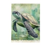 Cafemira 500 pcs Wooden Jigsaw Puzzle,Watercolor postage stamp featuring a serene sea turtle,Impossible Hard Difficult Challenging Puzzles for Adults,Exercise Hands on Skills and Thinking