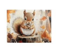 Cafemira 500 Pcs Wooden Jigsaw Puzzles For Adults,Squirrel On The Stump,Relieve Stress And Enjoy The Fun Of Solving Puzzles,Hands On Assembly Of Your Home Decor Wall Art,Stunning Artwork
