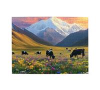Cafemira 500 Piece Adult Wooden The Cow Under The Glacier Jigsaw Puzzle,Exercise Hands On Ability And Thinking Patience,Ideal For Party Game Nights,Pieces Fit Together Perfectly,