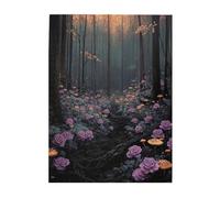 Cafemira 500 Piece Wooden Adult Jigsaw Puzzle,Enchanted Ancient forests with Withered Rose & Glowing Mushrooms,Relax and Enjoy the Fun of Solving,Brainstorming for Stress Relief,Stunning Artwork