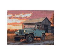 Cafemira 500 Piece Wooden Jigsaw Puzzle For Adult,Rustic Vintage Car At Sunset,Relax And Enjoy The Fun Of Solving,Brainstorming For Stress Relief,Ideal For Relaxation And Family Fun