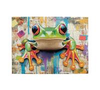 Cafemira 500 Piece Wooden Jigsaw Puzzle For Adults,Cute Big Eyed Frog,Exercise Hands-On Ability And Thinking Patience,Use Your Imagination To The Fullest,Ideal For Relaxation And Family Fun