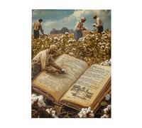 Cafemira 500 Piece Wooden jigsaw Puzzle for Adults,workers picking cotton fields&old book,Exercise your hands on skills,Every Piece is Unique,Relieve Stress and Enjoy the Fun of Solving