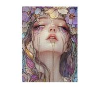 Cafemira 500 Pieces Wooden jigsaw Puzzle for Adults,A beautiful celestial goddess, in the style of stained glass,Every Piece is Unique,Relieve Stress and Enjoy the Fun of Solving Puzzles