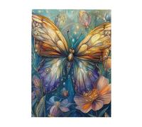 Cafemira 500 Pieces Wooden jigsaw Puzzle for Adults,Beautiful Butterfly in Blooming Garden,Vibrant Floral Wonderland,Exercise Hands on Skills and Thinking,Ideal for Relaxation and Family Fun