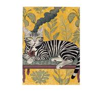 Cafemira 500 Pieces Wooden Jigsaw Puzzle for Adults,Cat Lounging on Vintage Chair,Classic Feline Elegance,Exercise your hands on skills,Relieve Stress and Enjoy the Fun of Solving Puzzles