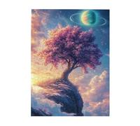 Cafemira 500 Pieces Wooden jigsaw Puzzle for Adults,Mystical Dream Tree,Surreal Landscape Centerpiece,Relax and enjoy the fun of solving,Exercise Hands on Skills and Thinking.