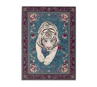 Cafemira 500 Pieces Wooden Jigsaw Puzzle for Adults,Vintage carpet as background,jumping white tiger,Exercise your hands on skills,Relieve Stress and Enjoy the Fun of Solving Puzzles