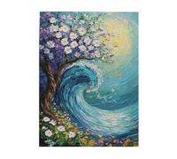Cafemira A beautiful painting of an ocean wave,jigsaw Puzzle for Adults 500 Pcs,Exquisite Wooden Puzzles,Relieve Stress and Enjoy the Fun of Solving,Exploratory hobbies &challenges