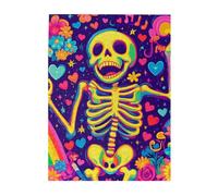 Cafemira A cute,happy skeleton,500 Pcs Wooden jigsaw Puzzle,Relieve Stress &Enjoy the Fun of Solving,Creative Activity Hobbies for Adults,Complete with family friends,Relax yourself