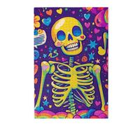 Cafemira A cute,happy skeleton,Wooden Jigsaw Puzzle 1000 pcs for Adults,Exercise Hands-on Ability and Thinking Patience,Ideal for Relaxation and Family Fun,Every Piece is Unique,Vibrant Colors