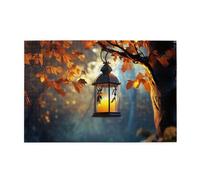 Cafemira A lantern in the autumn forests,Wooden Jigsaw Puzzle 1000 pcs,puzzles for Adults,Brainstorming for Stress Relief,Exercise Hands on Skills and Thinking,Exploratory hobbies and challenges