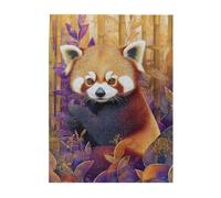 Cafemira A red panda in the bamboo forests,500 Pcs Wooden Jigsaw Puzzle,Creative Activity Hobbies for Adults,Exercise Hands on Skills and Thinking,for entertaining with family during holidays