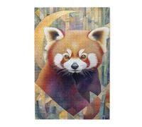 Cafemira A Red Panda In The Bamboo Forests,Wooden Jigsaw Puzzle 1000 Pieces For Adults,Exercise Your Hands On Skills,Stress Relieving Pleasure,Every Piece Is Unique,Gift For Animal Lovers