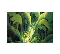 Cafemira A surreal illustration of a forests path,1000 pcs Wooden Jigsaw Puzzle for Adult,Relieve Stress and Enjoy the Fun of Solving Puzzles,Exercise your hands on skills,Complete with family