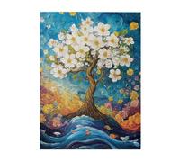 Cafemira A tree with white blossoms,jigsaw Puzzle for Adults 500 Pcs,Exquisite Wooden Puzzles,Relieve Stress and Enjoy the Fun of Solving,Every Piece is Unique,Exploratory hobbies &challenges