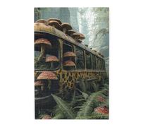 Cafemira Abandoned Train Covered in Mushrooms,1000 pcs Wooden Jigsaw Puzzle for Adults,Relieve Stress and Enjoy the Fun of Solving,Exercise your hands on skills,Ideal for party game nights
