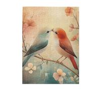 Cafemira Adult puzzle game,Wooden Jigsaw Puzzle 500 Pcs,Two birds,one kissing the other,Relieve stress and enjoy the fun of solving,Exercise your hands on skills,Complete with family friends