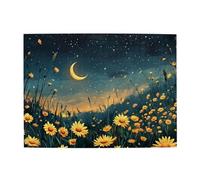 Cafemira Adult Wooden 500 Pcs Jigsaw Puzzle,Moon And Flowers At Night,Every Piece Is Unique,Relax And Enjoy The Fun Of Solving Puzzles,Hands On Assembly Of Your Home Decor Wall Art,