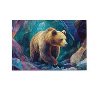 Cafemira Adult Wooden Jigsaw Puzzle 1000 Pcs,Bears Inside The Cave,Exercise Hands On Skills And Thinking,Brainstorming For Stress Relief,Puzzles Gift For Animal Lovers,Every Piece Is Unique
