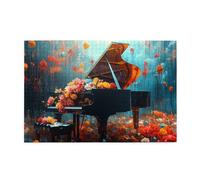 Cafemira Adult Wooden Jigsaw Puzzle 1000 pcs,Flowers on Piano,Relax and enjoy the fun of solving puzzles,Exercise Hands on Skills and Thinking,Every Piece is Unique,Stunning Artwork