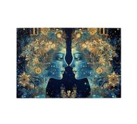 Cafemira Adult Wooden Jigsaw Puzzle 1000 pcs,Gemini constellation,Every Piece is Unique,Relax and Enjoy the Fun of Solving Puzzles,Exercise Hands on Skills and Thinking,Gifts for Astrology Lovers